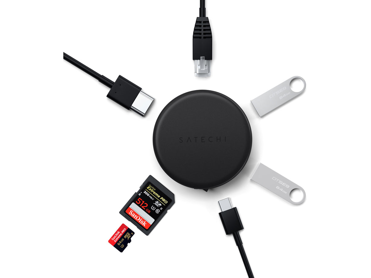 Satechi OntheGo 7-in-1 Multiport Adapter, Space Black