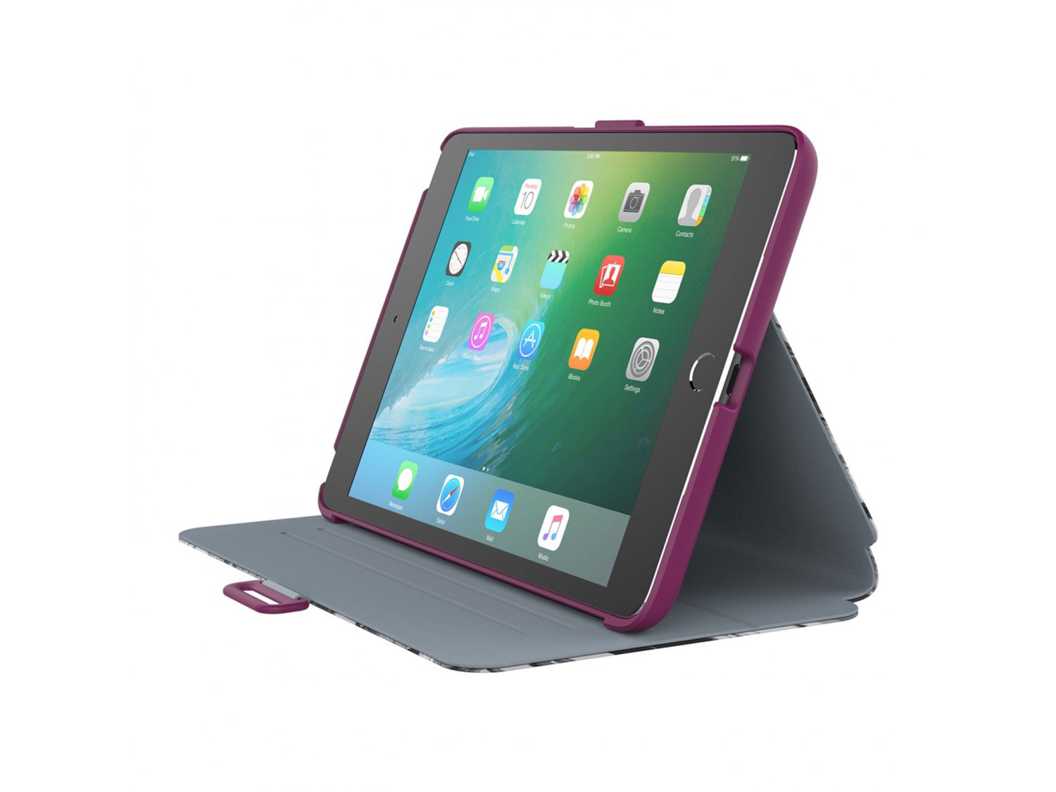 Speck iPad Mini 4 StyleFolio Vintage Bouquet Grey/Nickel Grey/Boysenberry Purple