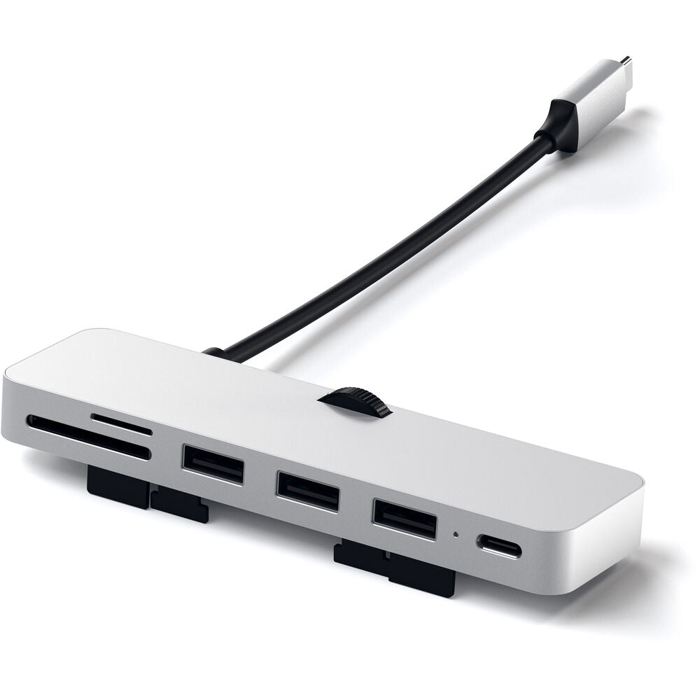 Satechi Aluminum TYPE-C CLAMP PRO Hub (3x USB 3.0,MicroSD) - Silver
