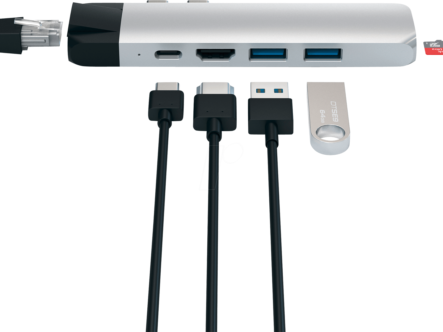 Satechi Aluminium TYPE-C PRO Hub - Silver