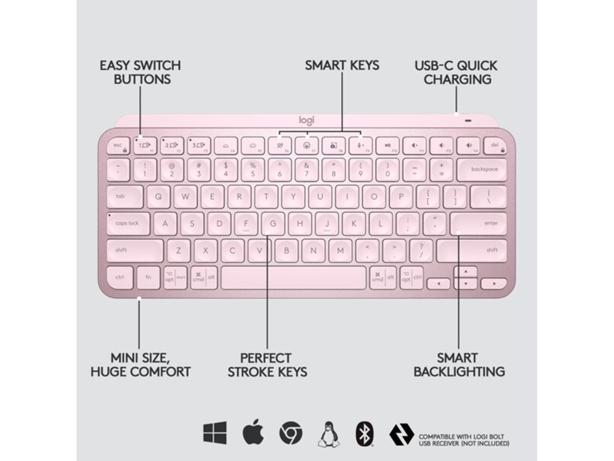 Logitech MX Keys Mini, US, ROSE