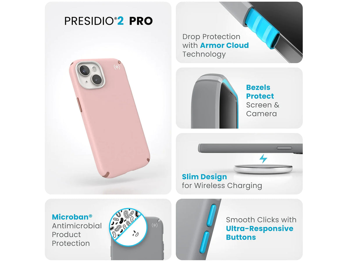 Speck iPhone 15 Presidio2 PRO - Dahlia Pink/Rose Copper