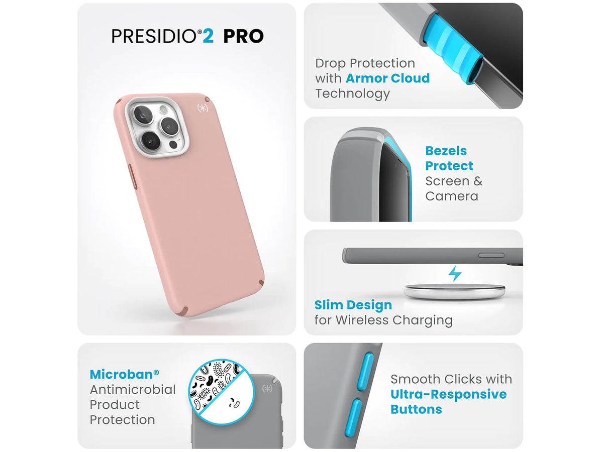 Speck iPhone 15 Pro Max Presidio2 PRO -  Dahlia Pink/Rose Copper