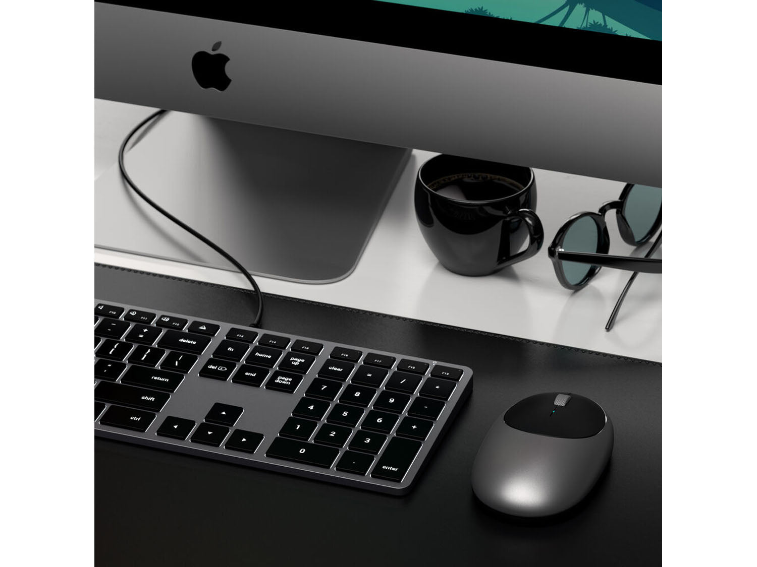 Satechi Slim W3 Wired Backlit Keyboard, US - Space Grey