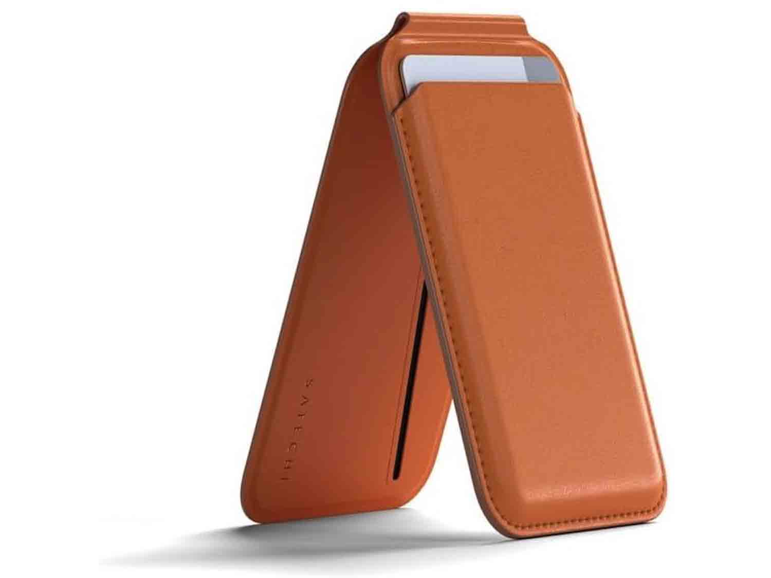 Satechi Vegan-Leather Magnetic Wallet Stand- Orange