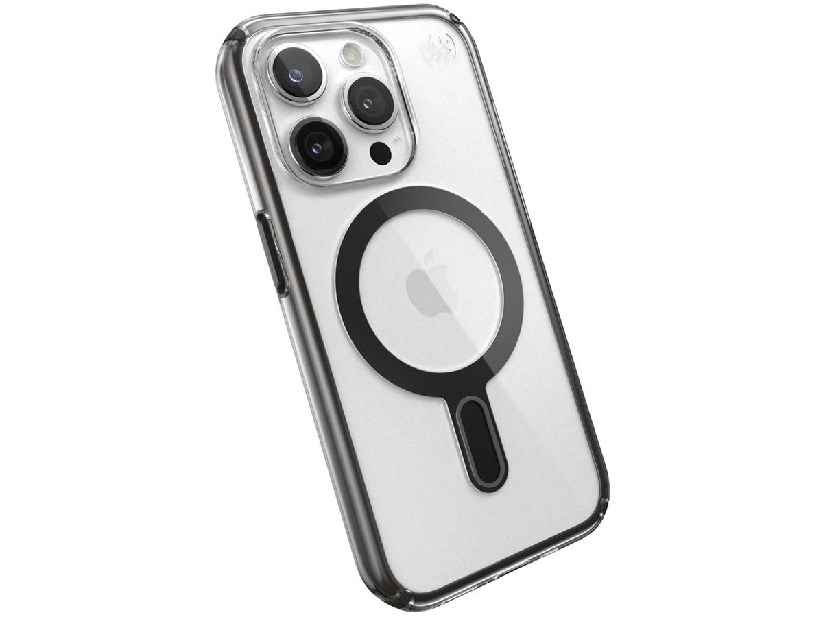 Speck Presidio Perfect-Clear MagSafe With Click&Lock iPhone 15 Pro, Clear/Black