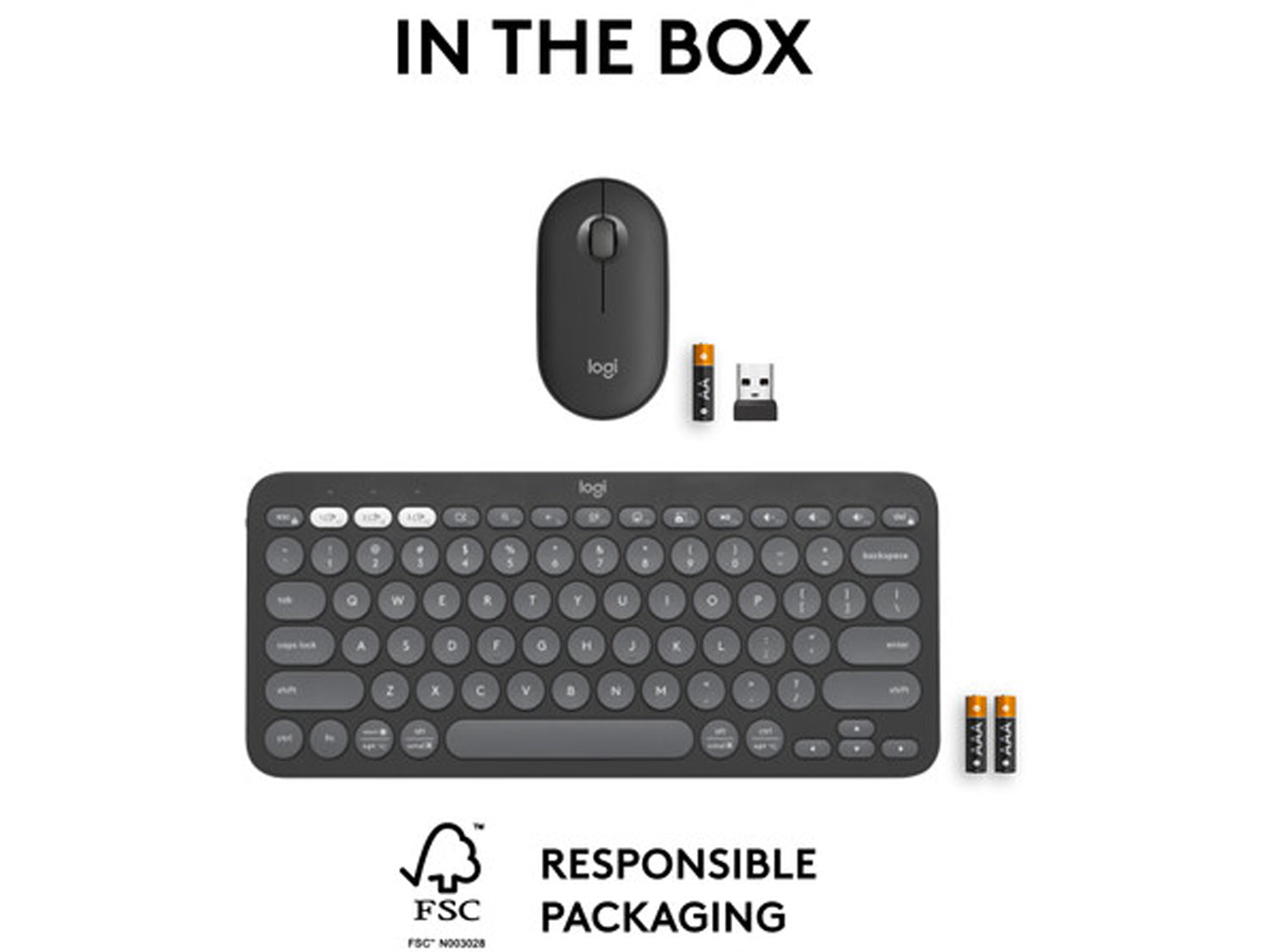 Logitech Pebble 2 Combo for Mac - Tonal Graphite US
