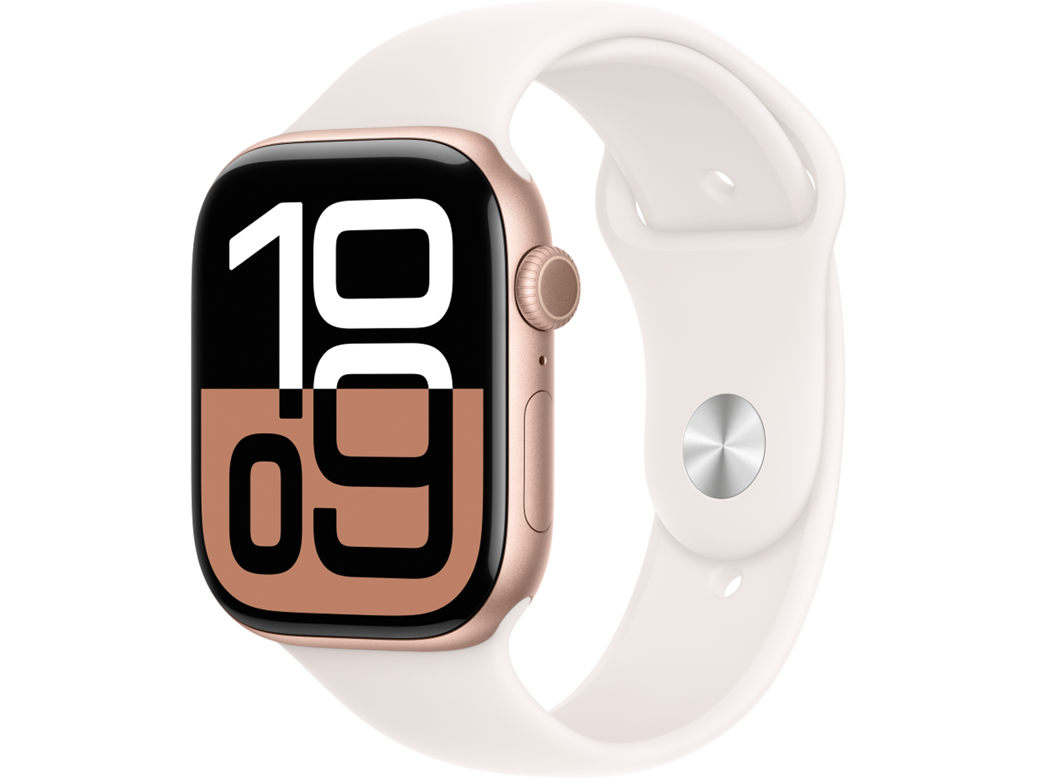Apple Watch Series 10 GPS 46mm Rose Gold Aluminium Case with Light Blush Sport Band - M/L