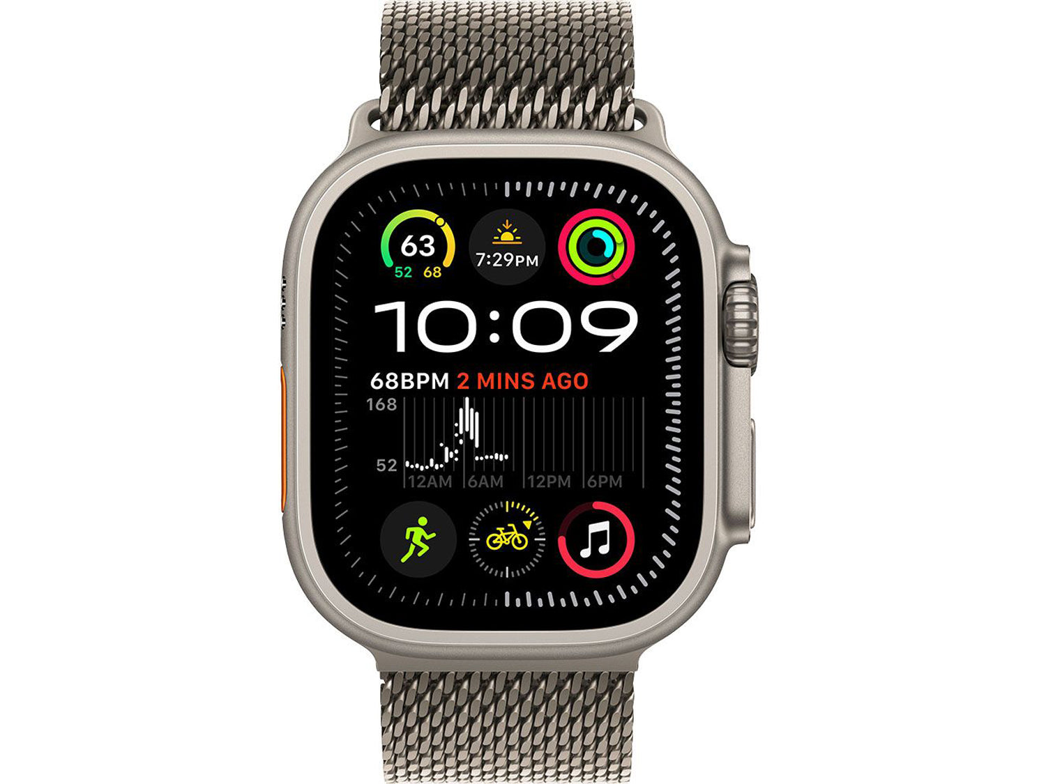 Apple Watch Ultra 2 GPS + Cellular 49mm Natural Titanium Case with Natural Titanium Milanese Loop - S