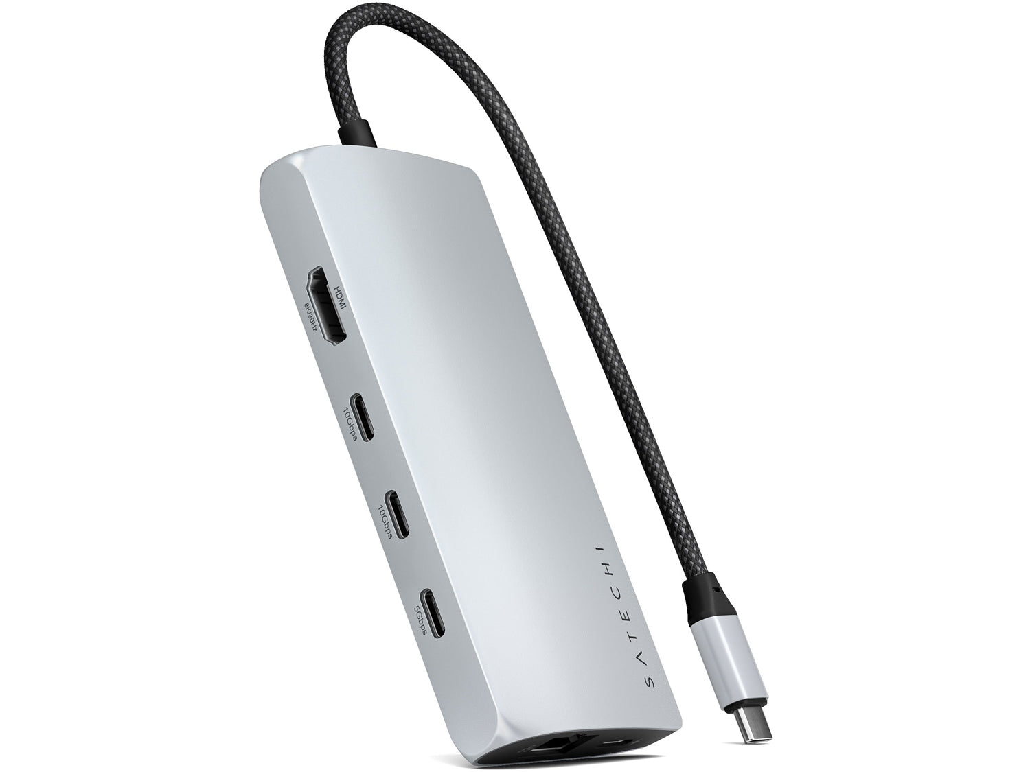 Satechi USB-C многопортов адаптер 8K с Ethernet V3 - Silver