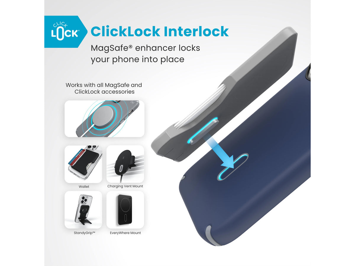 Speck Presidio2 Pro, за iPhone 16 Pro, MagSafe + ClickLock, Coastal Blue