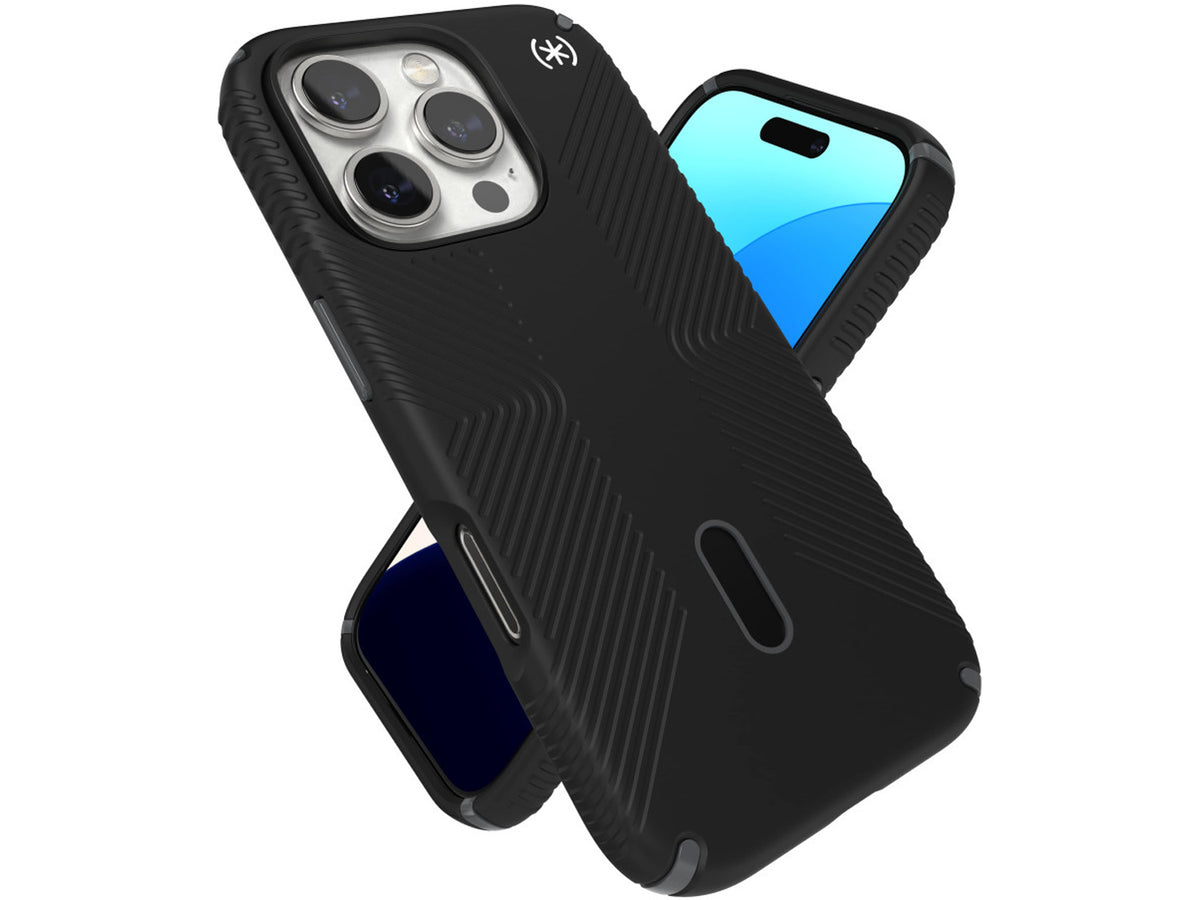 Speck Presidio2 Grip, за iPhone 16 Pro Max, MagSafe + ClickLock, Black - Slate Grey