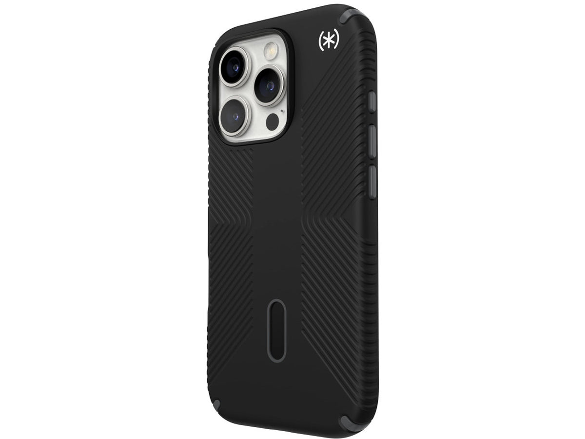 Speck Presidio2 Grip, за iPhone 16 Pro Max, MagSafe + ClickLock, Black - Slate Grey
