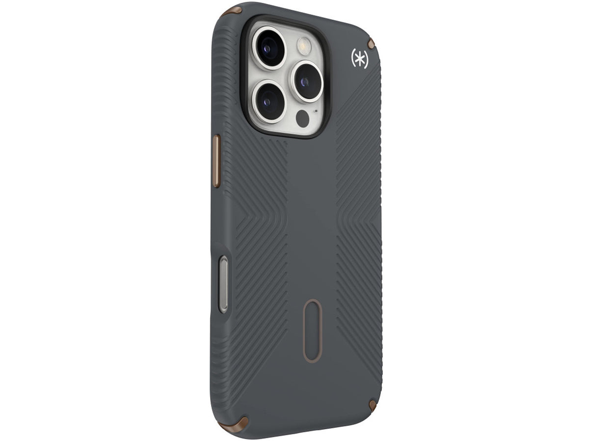 Speck Presidio2 Grip, за iPhone 16 Pro, MagSafe + ClickLock, Charcoal Grey