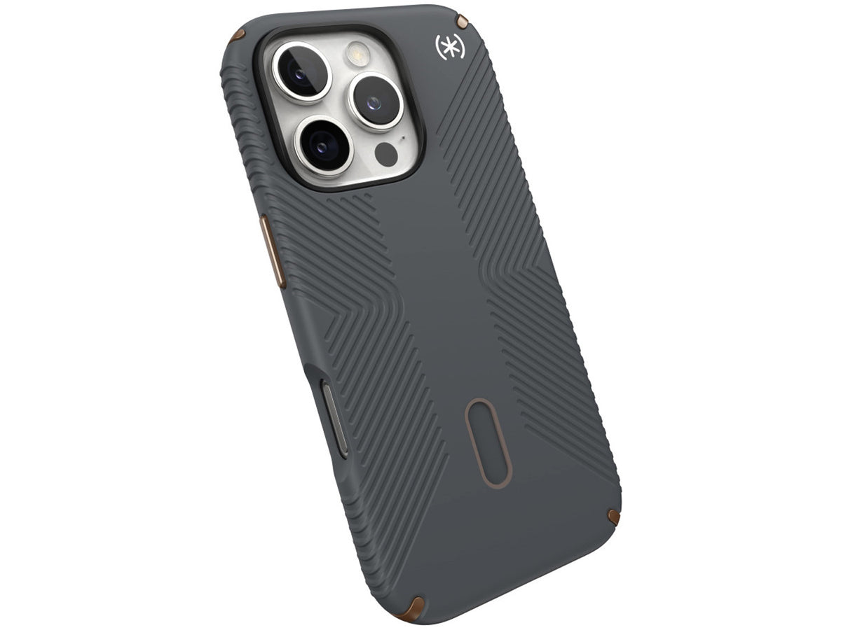 Speck Presidio2 Grip, за iPhone 16 Pro, MagSafe + ClickLock, Charcoal Grey