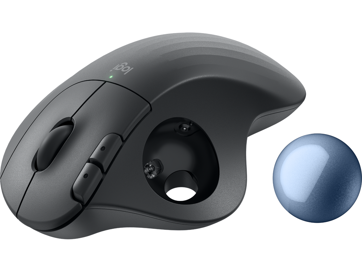 Logitech ERGO M575S, Graphite + Blue Ball