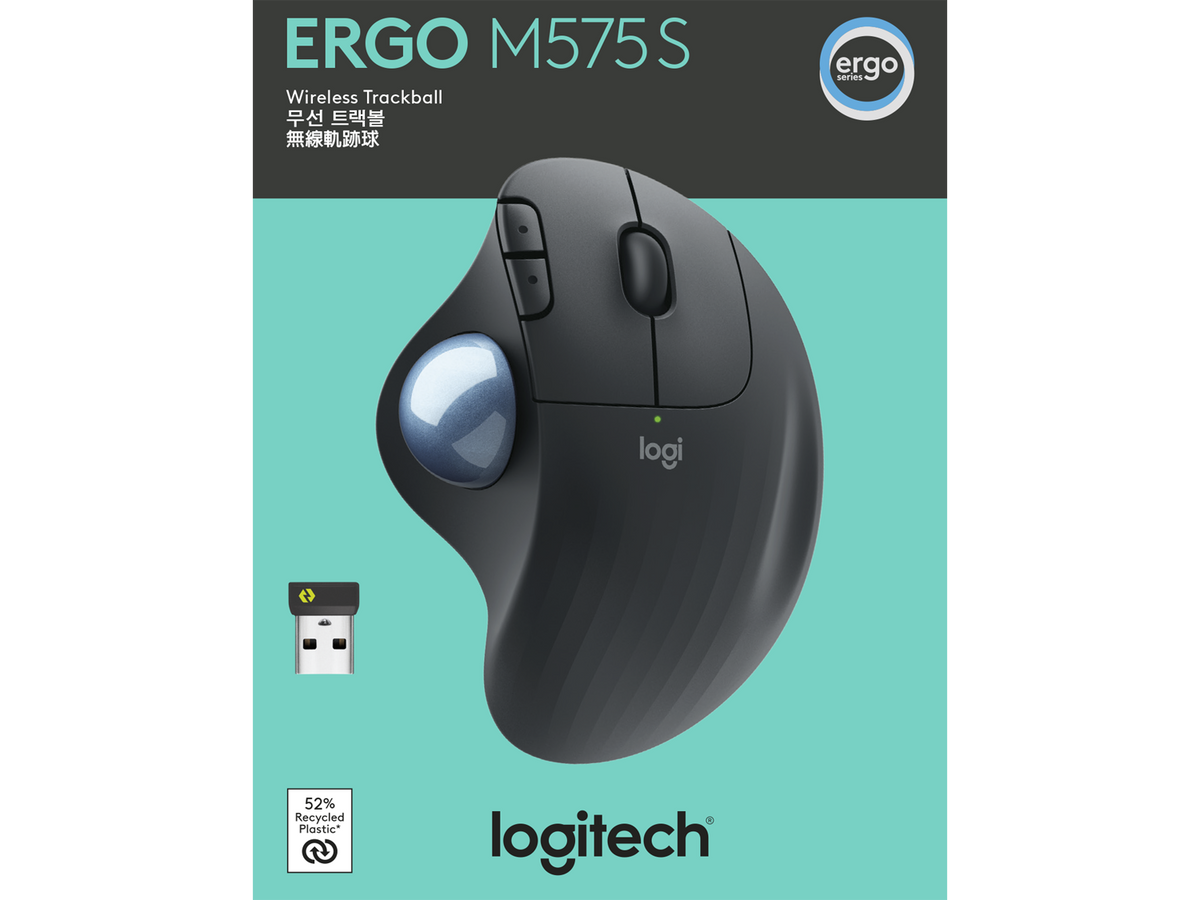 Logitech ERGO M575S, Graphite + Blue Ball