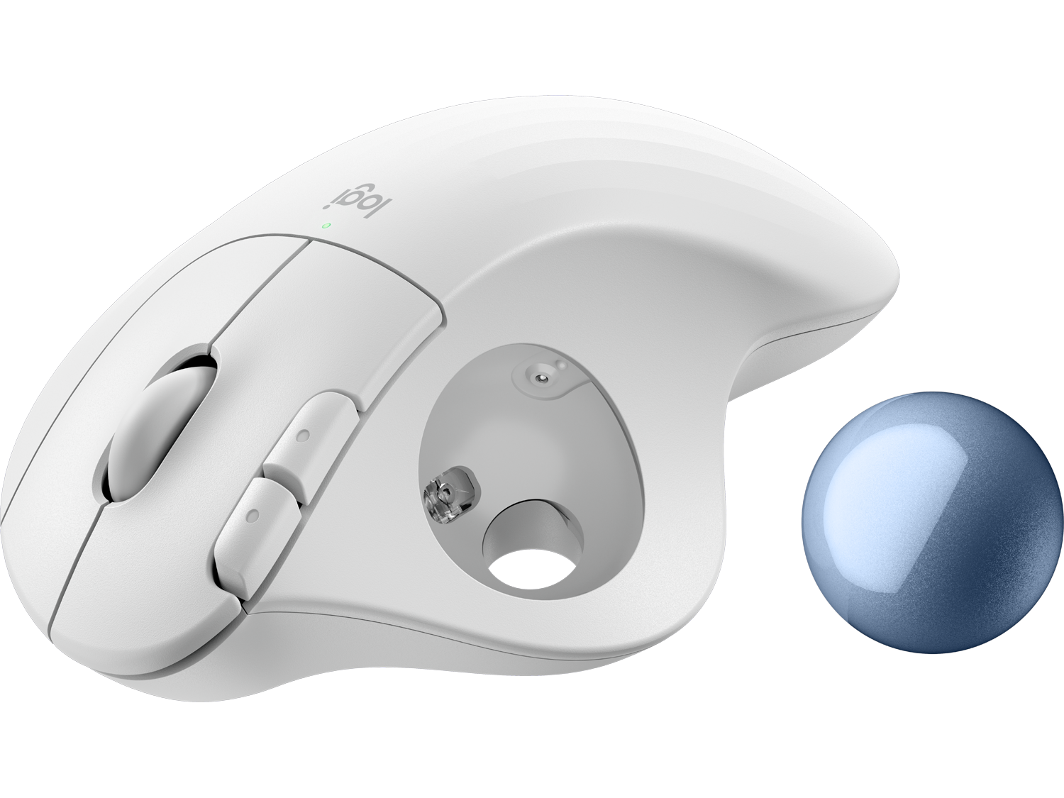 Logitech ERGO M575S,  Off-White + Blue Ball