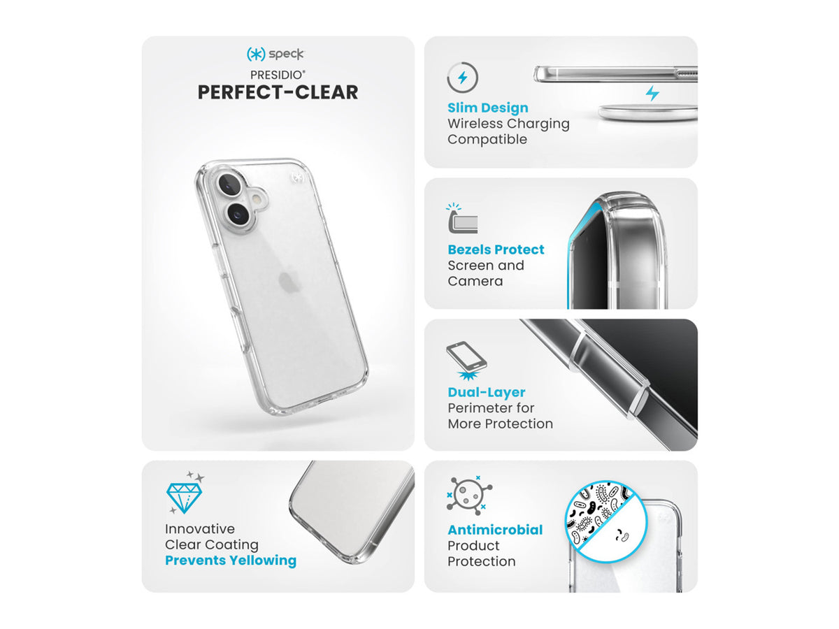 Speck iPhone 16 Presidio Perfect Clear - Clear