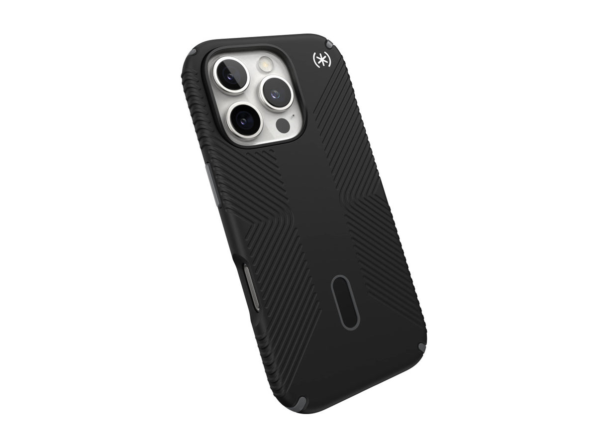 Speck Presidio2 Grip, за iPhone 16 Pro, MagSafe + ClickLock, Black - Slate Grey