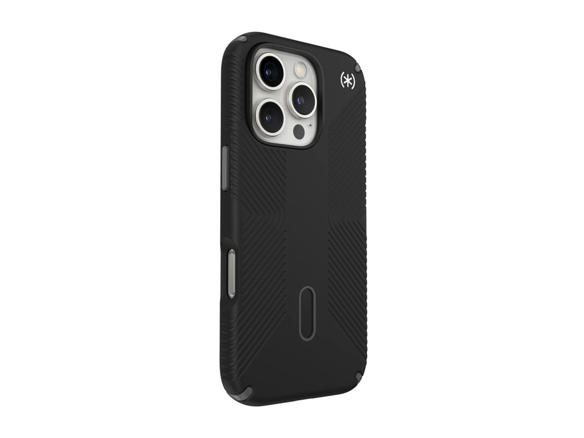 Speck Presidio2 Grip, за iPhone 16 Pro, MagSafe + ClickLock, Black - Slate Grey