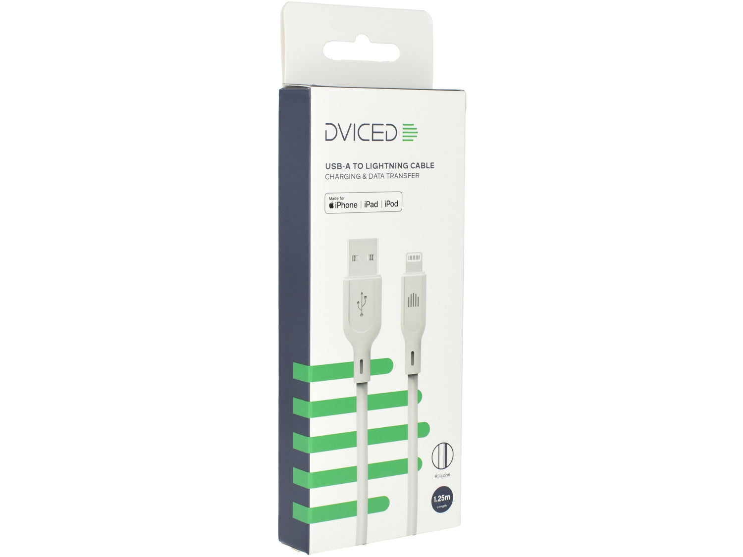 Dviced USB-A to lightning cable Charging & Data transfer 1,25m, White