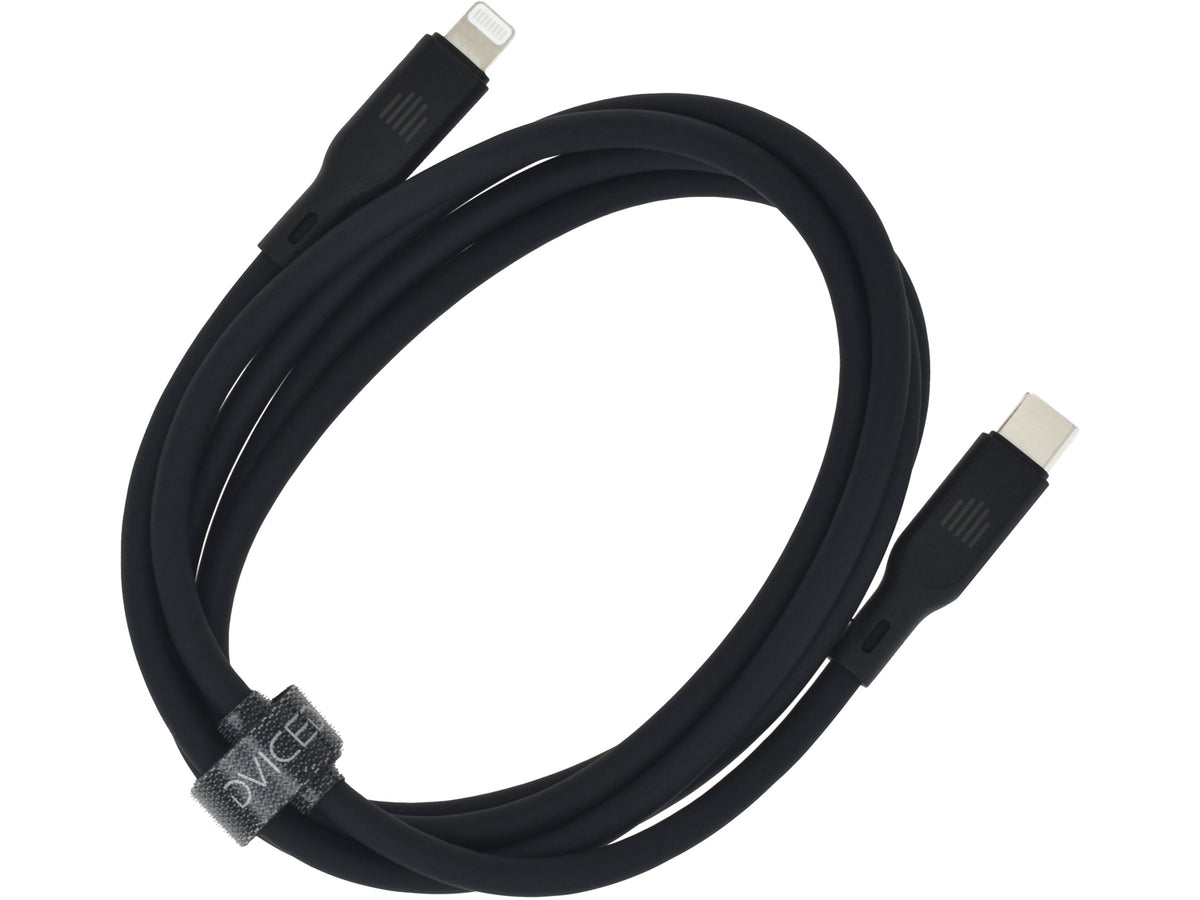 Dviced Cable USB-C to Lightning silicone 1,25m - Black