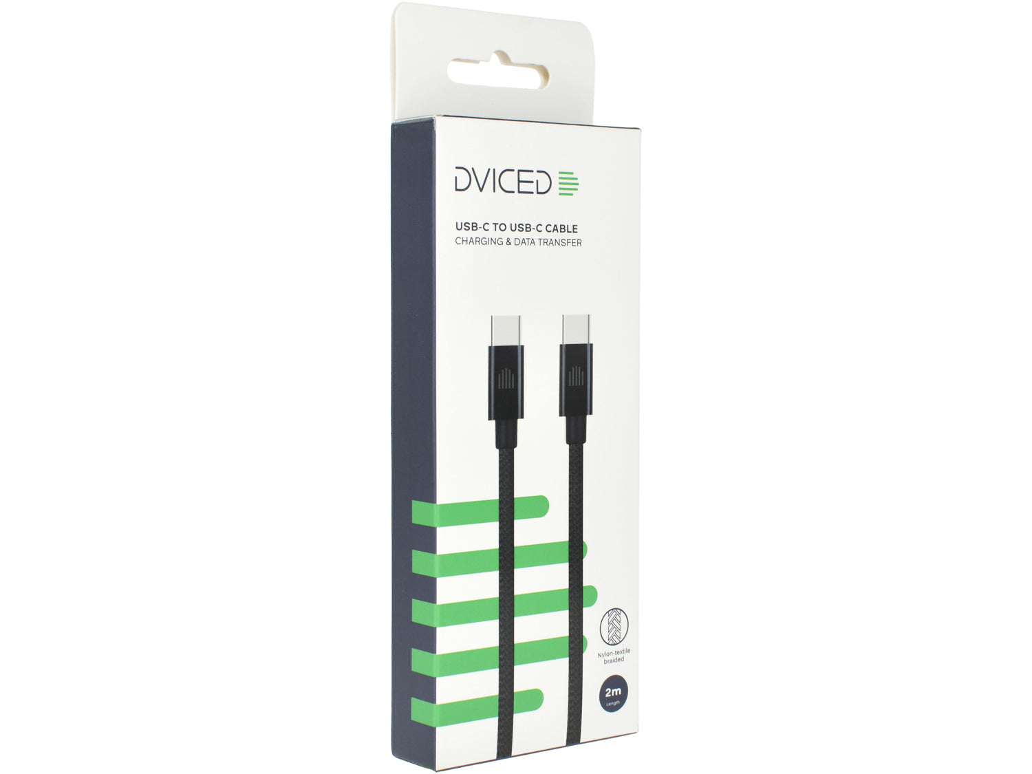 Dviced Cable USB-C to USB-C Nylon Textile 2m - Black
