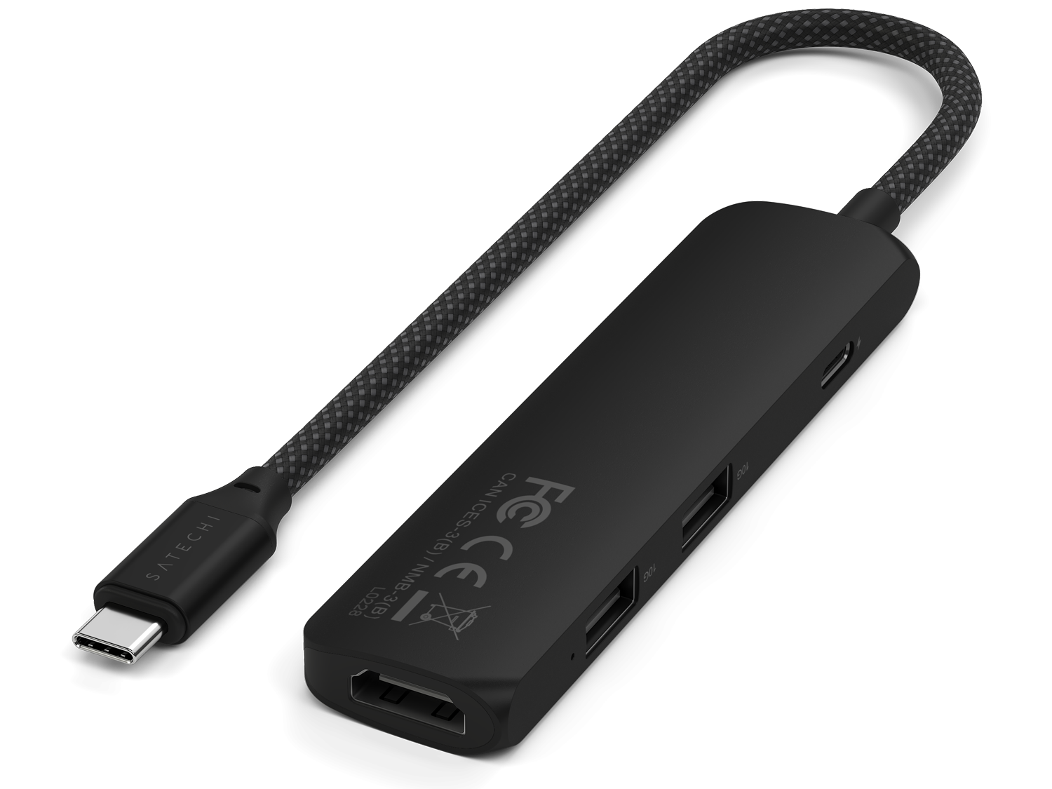 Satechi 4-in-1 USB-C Slim Multiport Adapter 4K - Black
