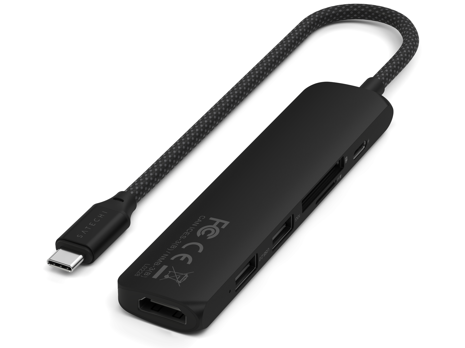 Satechi 6-in-1 USB-C Slim Multiport Adapter - Black