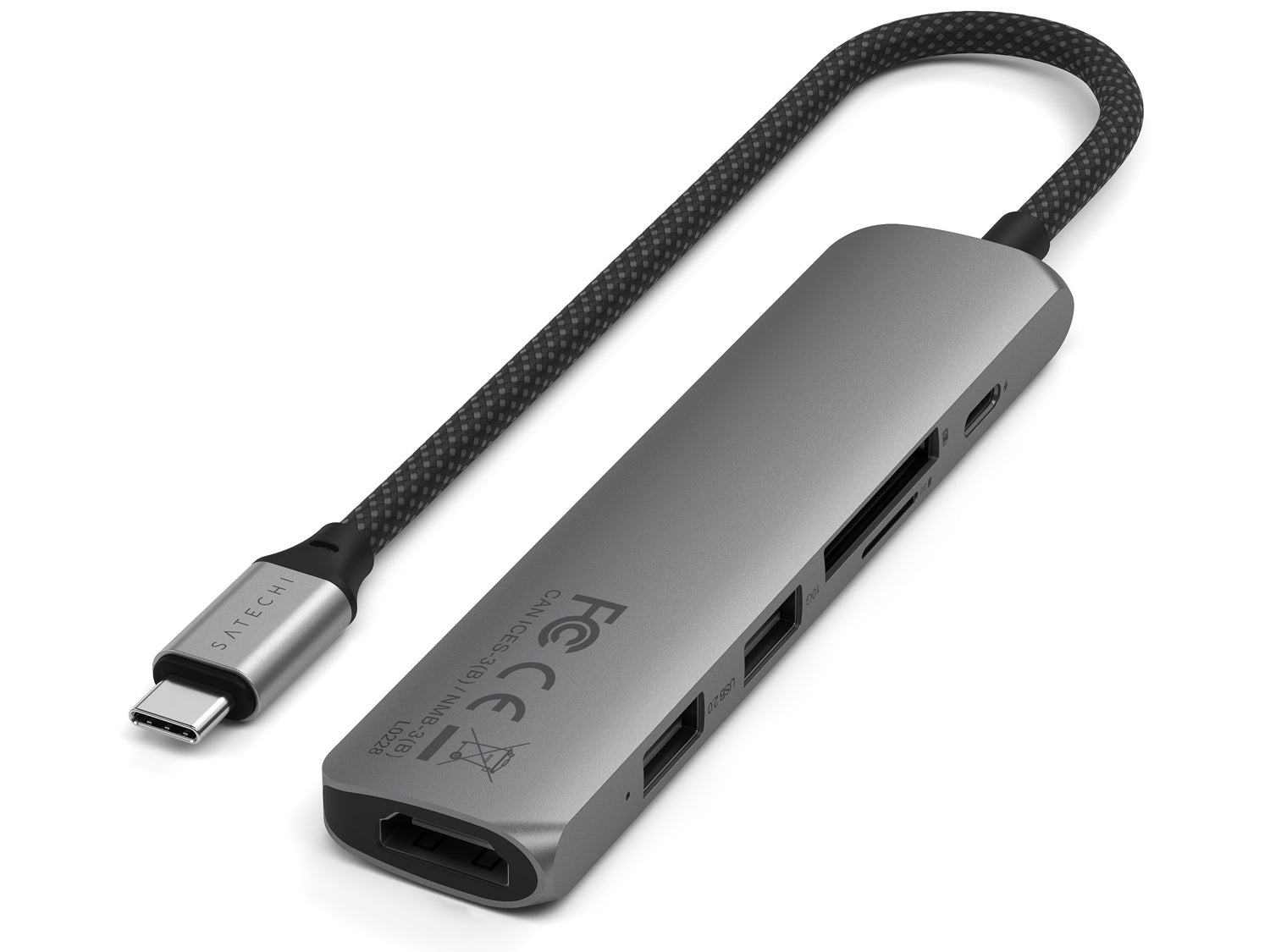 Satechi 6-in-1 USB-C Slim Multiport Adapter - Space Grey