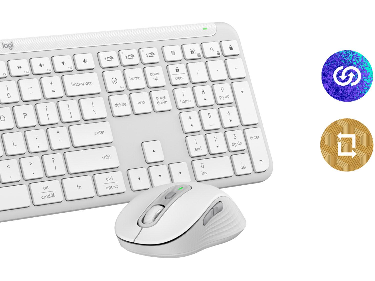Logitech Signature Slim Combo MK950 - USINTL , Off-white