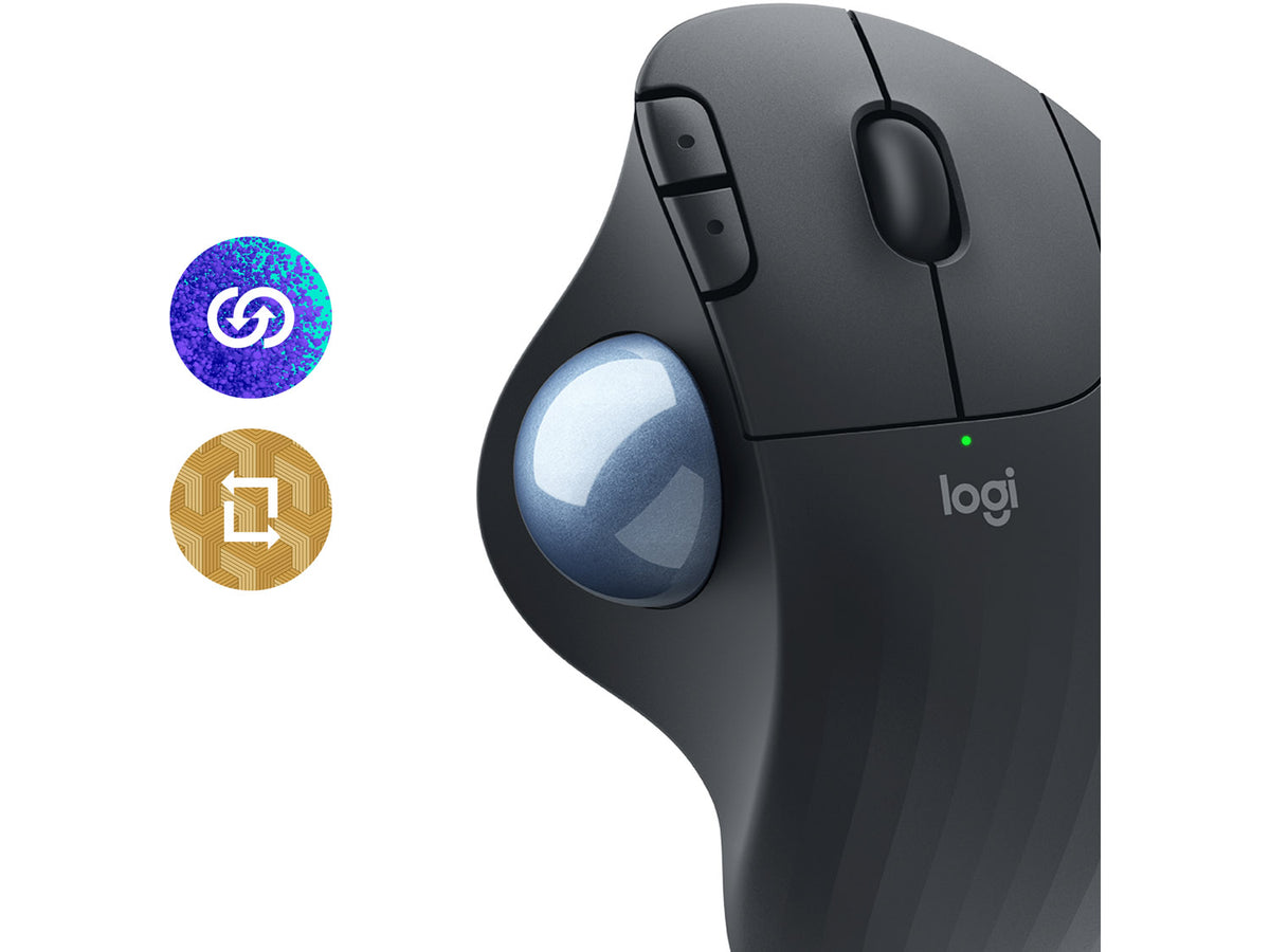 Logitech ERGO M575S, Graphite + Blue Ball