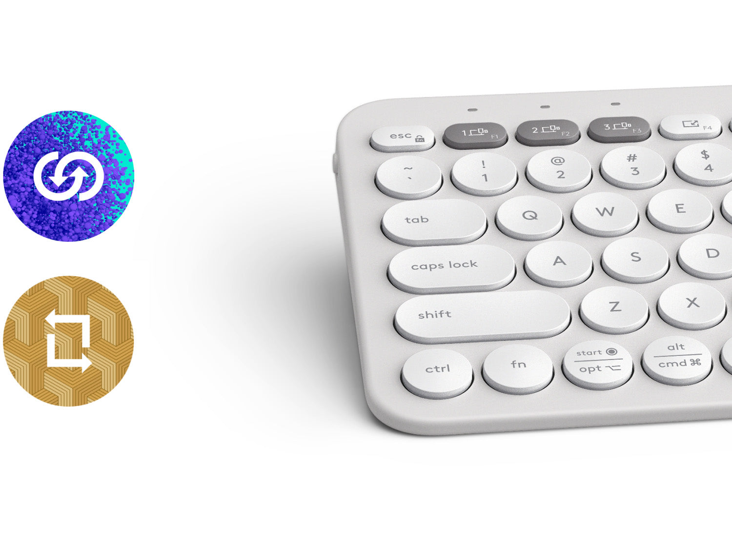 Logitech Pebble Keys 2, Tonal White