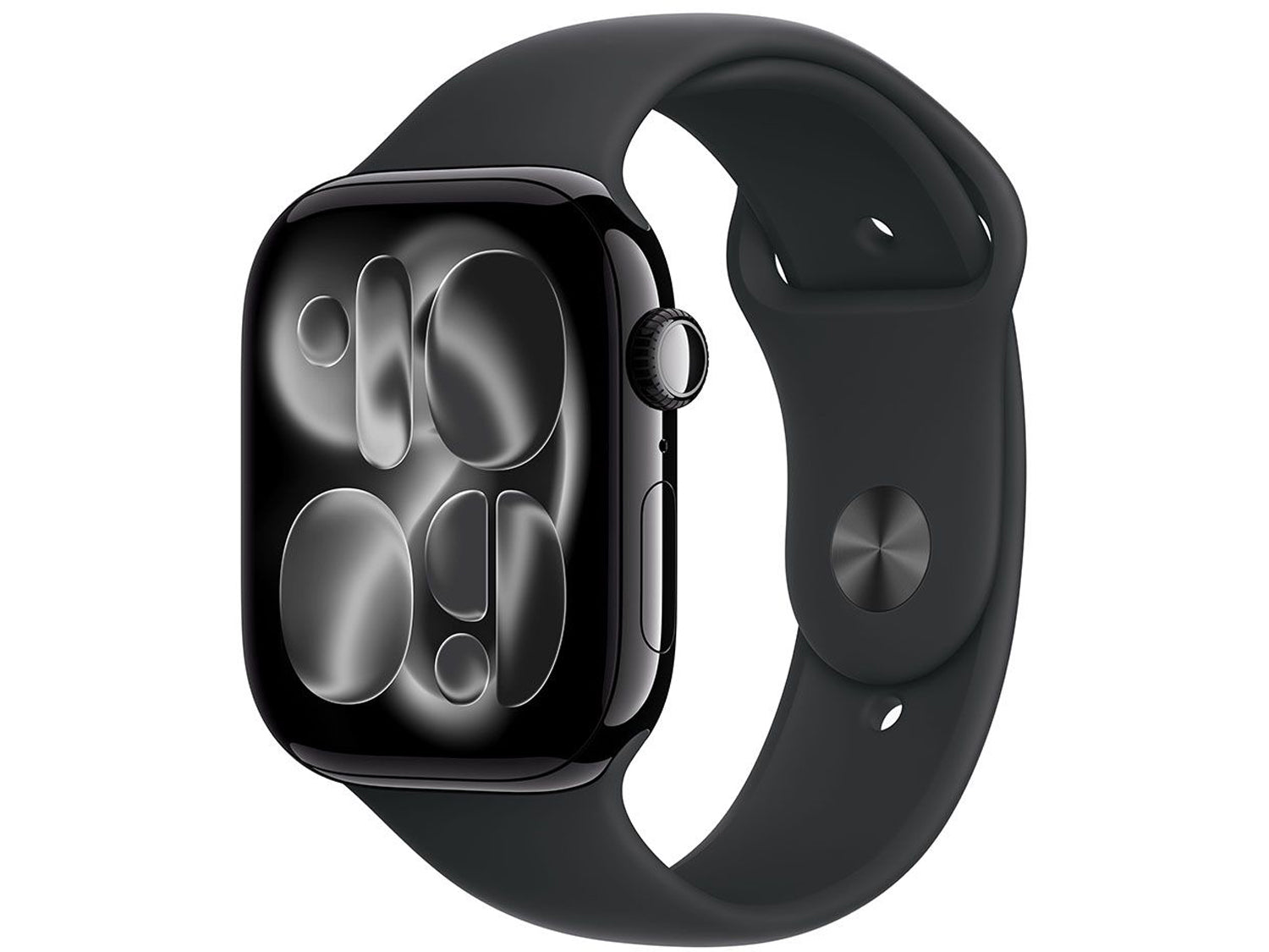 Apple Watch Series 11 GPS 46mm Jet Black Aluminium Case with Black Sport Band - S/M