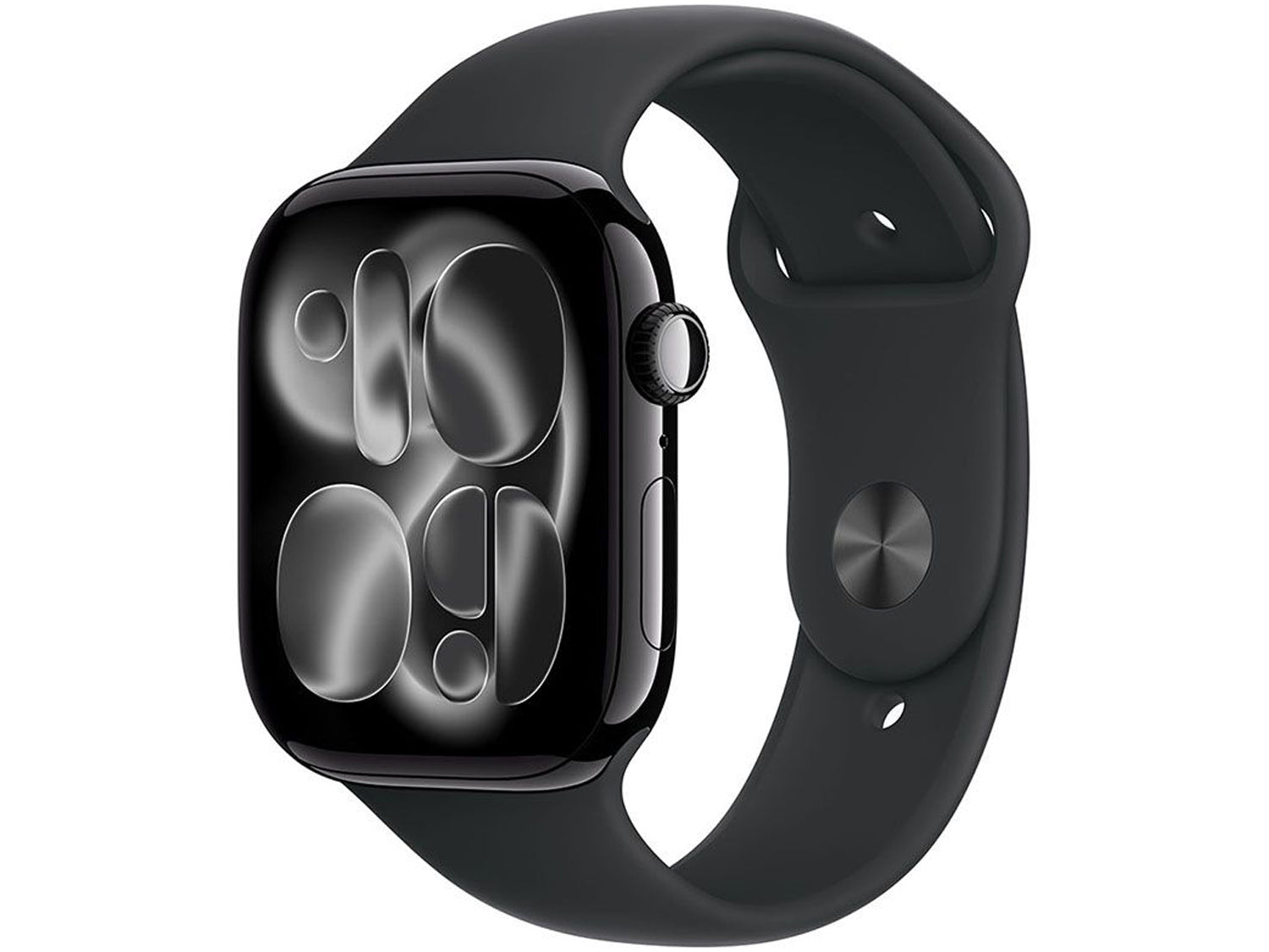 Apple Watch Series 11 GPS + Cellular 42mm Jet Black Aluminium Case with Black Sport Band - S/M