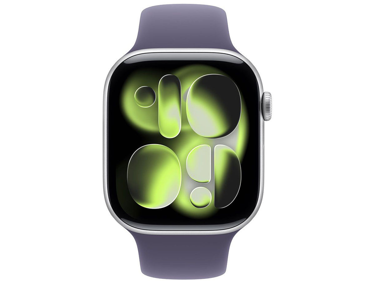 Apple Watch Series 11 GPS + Cellular 46mm Silver Aluminium Case with Purple Fog Sport Band - M/L