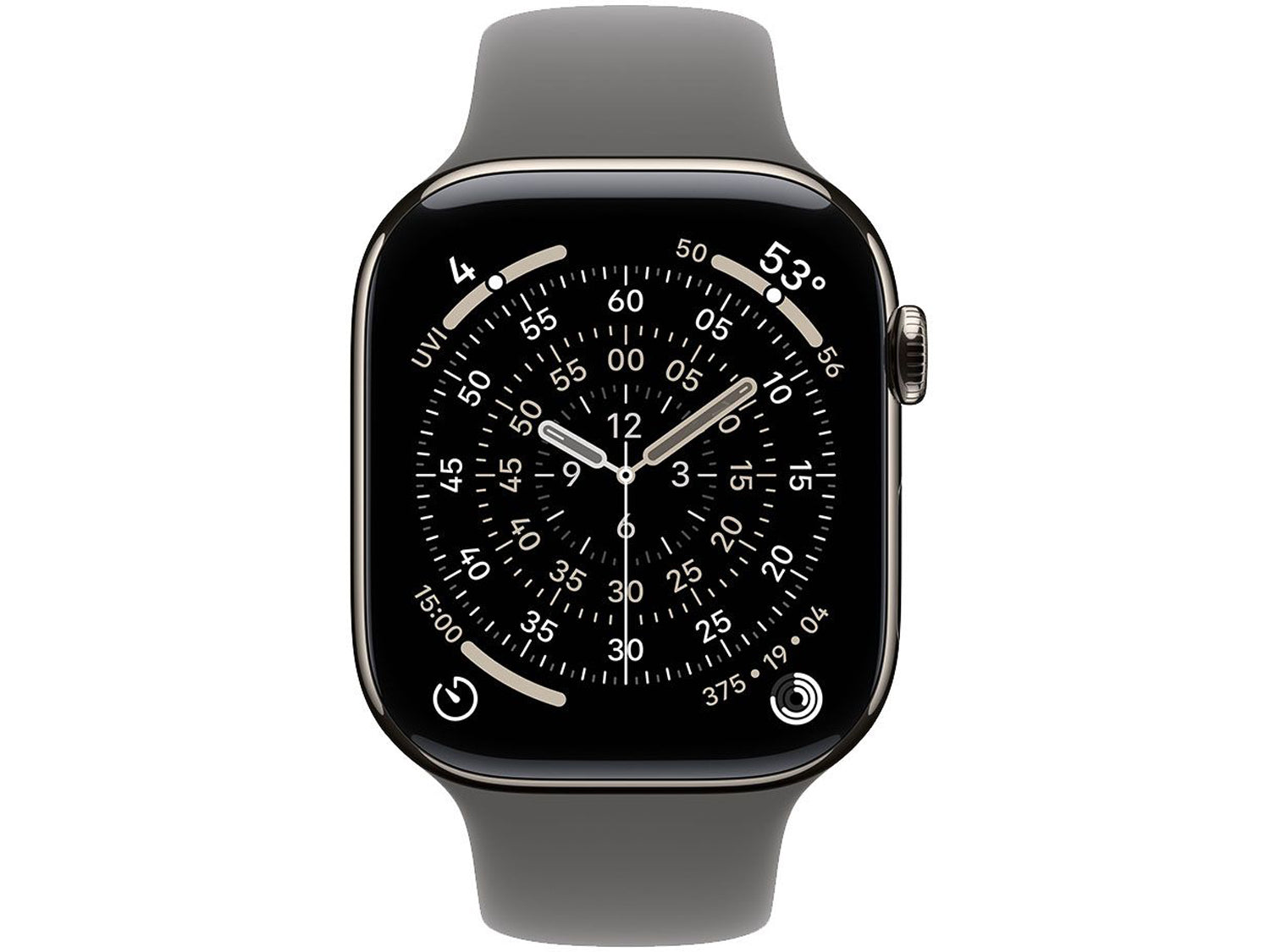 Apple Watch Series 11 GPS + Cellular 46mm Natural Titanium Case with Stone Grey Sport Band - M/L