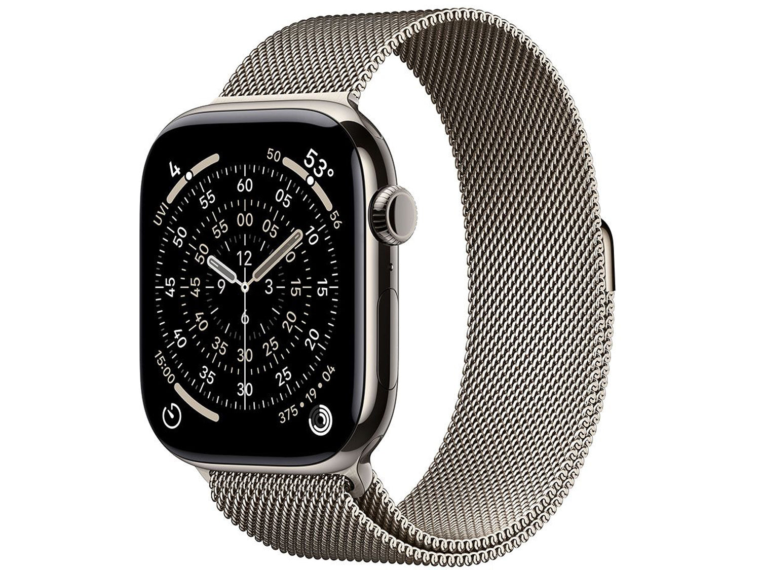 Apple Watch Series 11 GPS + Cellular 46mm Natural Titanium Case with Natural Milanese Loop - S/M