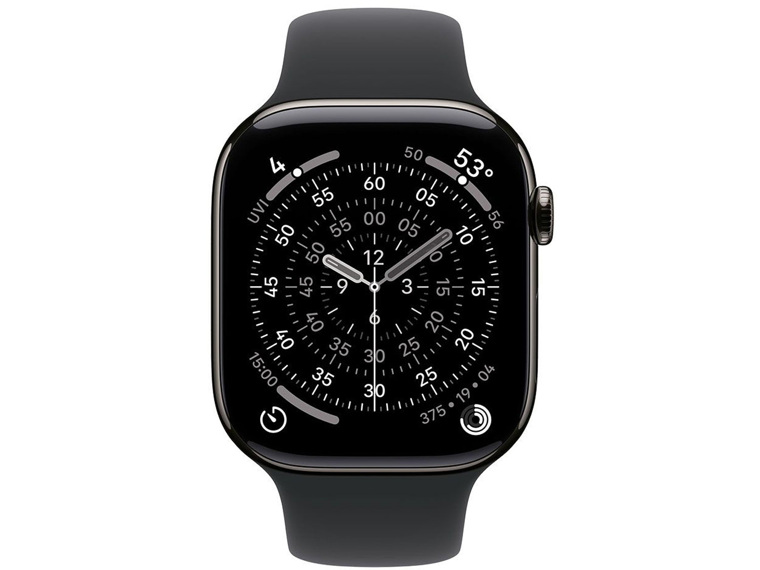 Apple Watch Series 11 GPS + Cellular 46mm Slate Titanium Case with Black Sport Band - M/L