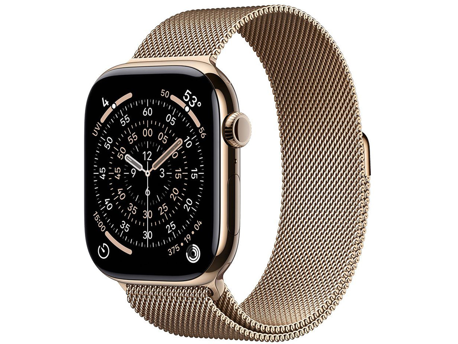 Apple Watch Series 11 GPS + Cellular 46mm Gold Titanium Case with Gold Milanese Loop - M/L