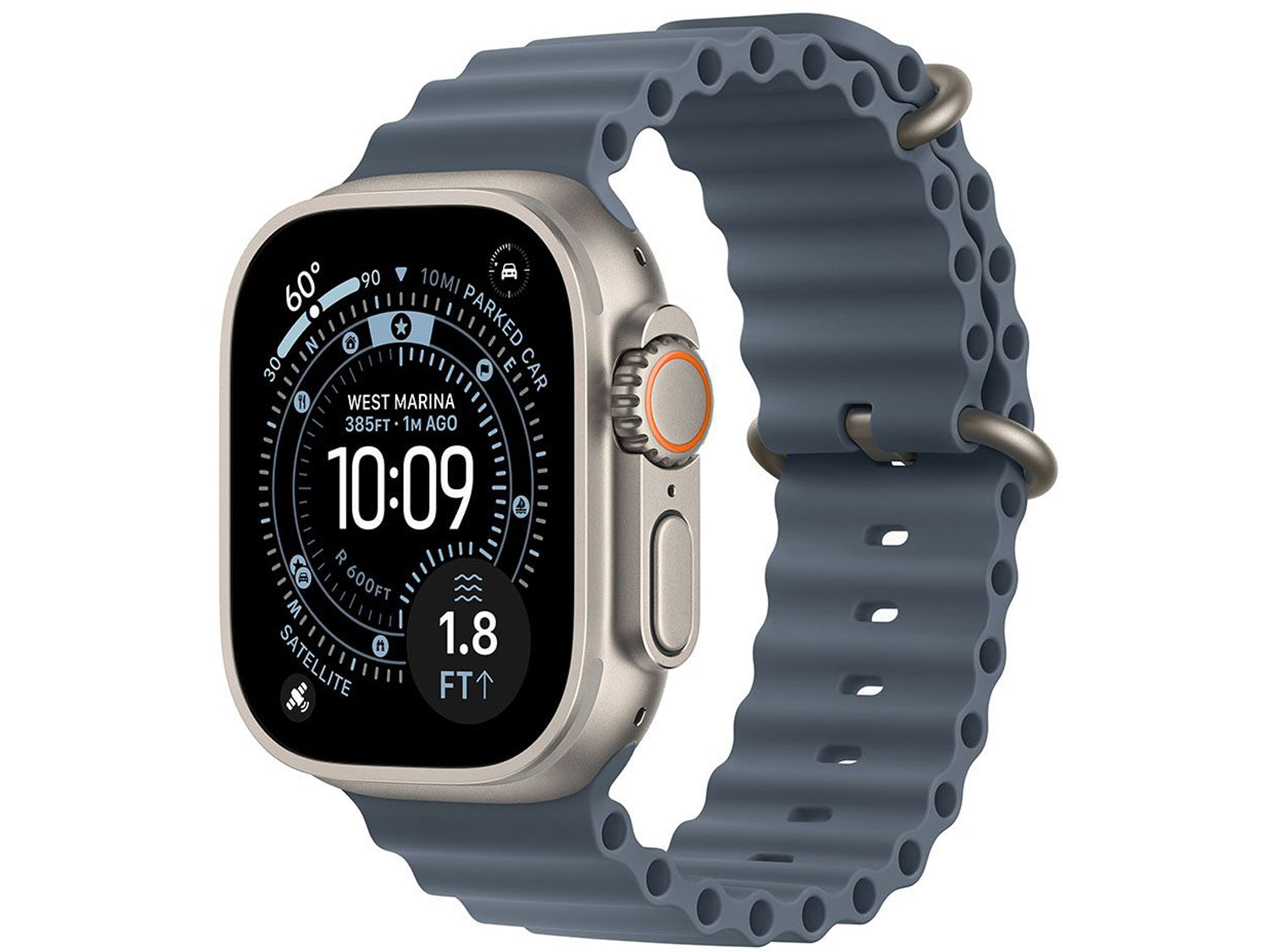 Apple Watch Ultra 3 Cellular 49mm Natural Titanium Case with Anchor Blue Ocean Band