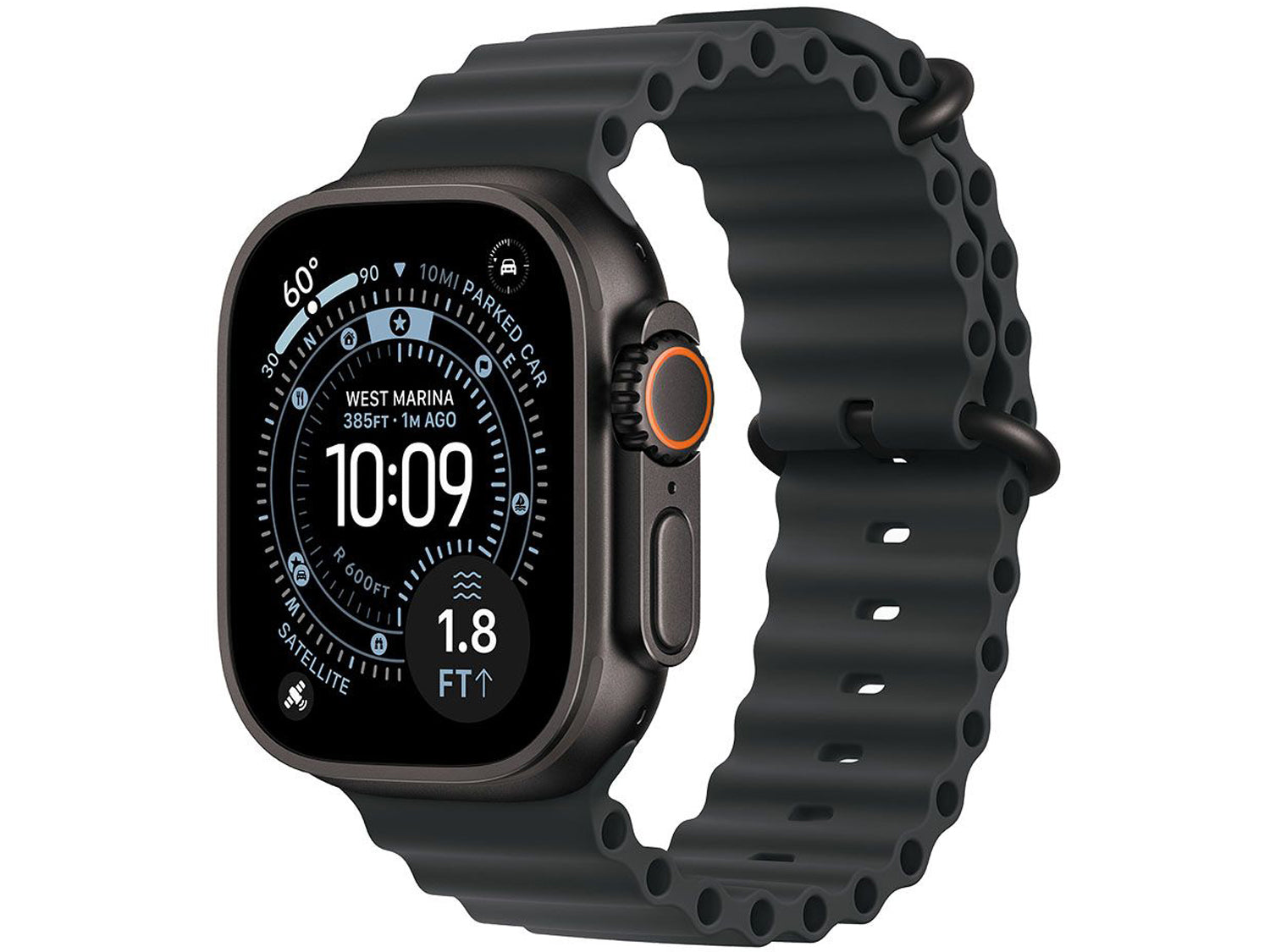 Apple Watch Ultra 3 Cellular 49mm Black Titanium Case with Black Ocean Band