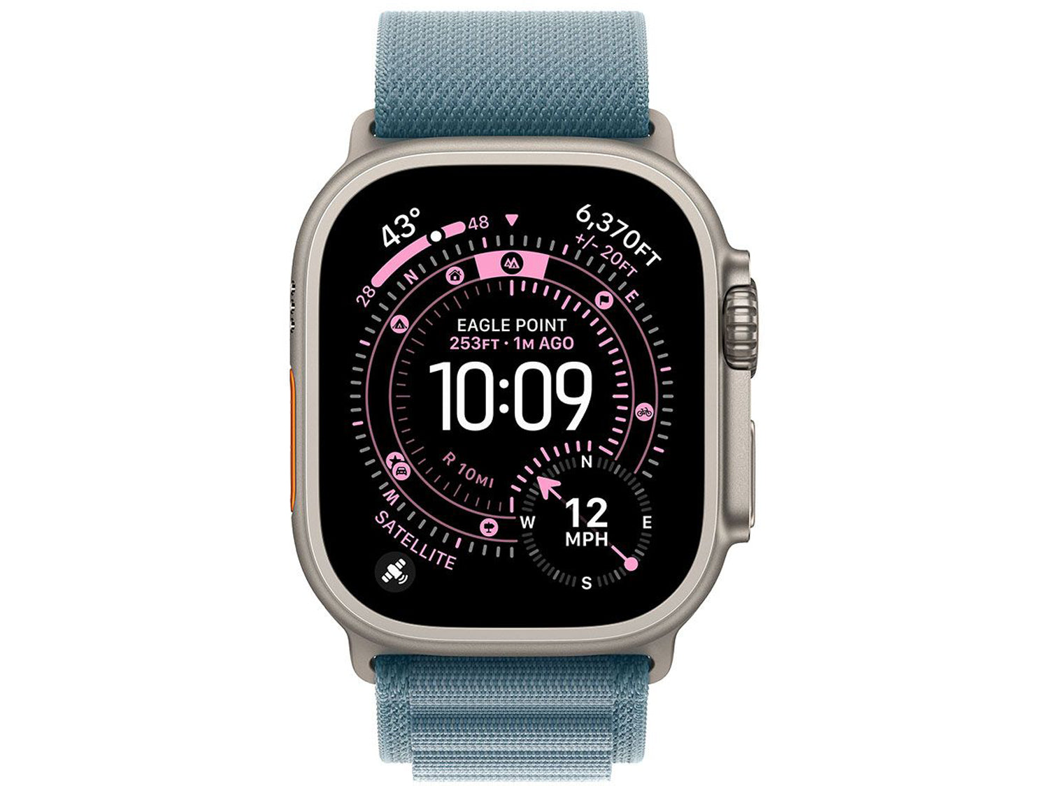 Apple Watch Ultra 3 Cellular 49mm Natural Titanium Case with Light Blue Alpine Loop - Large