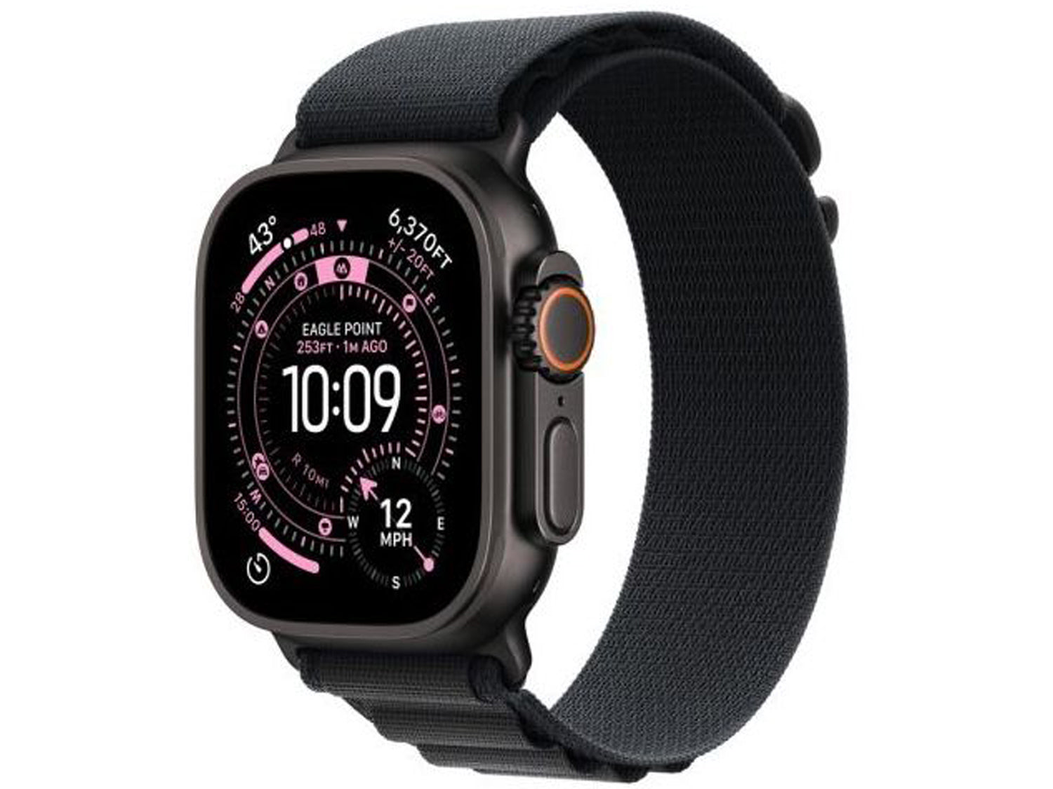 Apple Watch Ultra 3 Cellular 49mm Titanium Case with Black Alpine Loop - Large