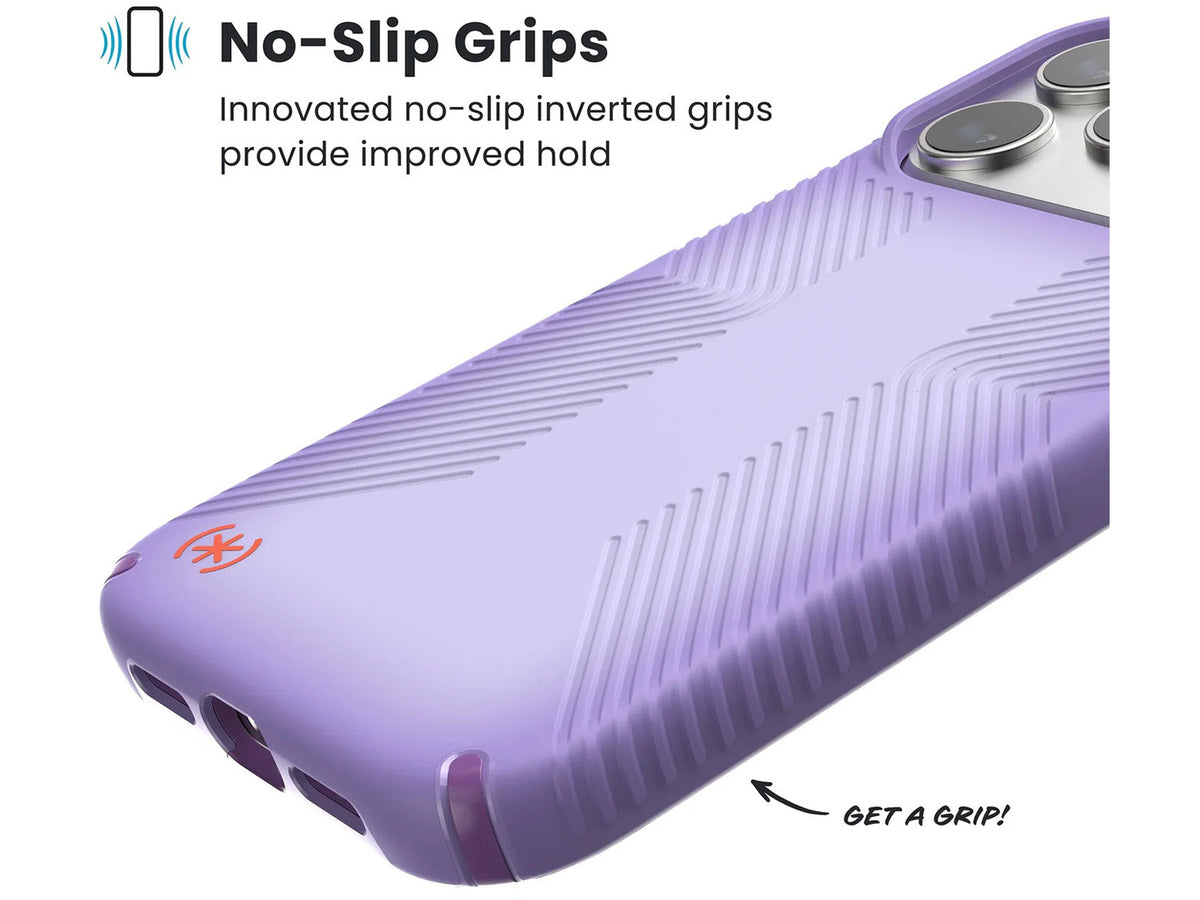 Speck Presidio Lux Grip MagSafe Apple iPhone 17 Pro Max Case, Purple Fade/Magic Purple/New Poppy