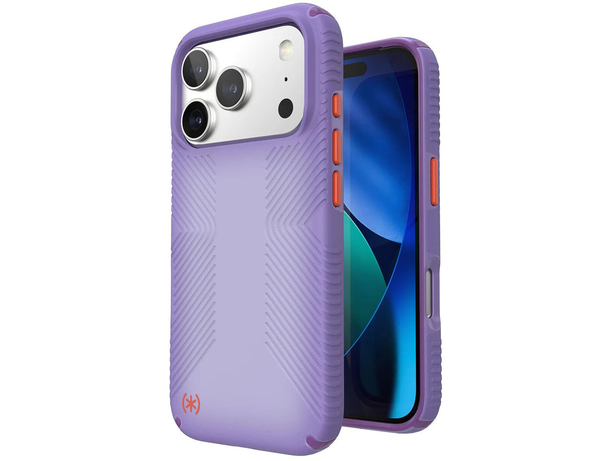 Speck Presidio Lux Grip MagSafe Apple iPhone 17 Pro Case, Purple Fade/Magic Purple/New Poppy
