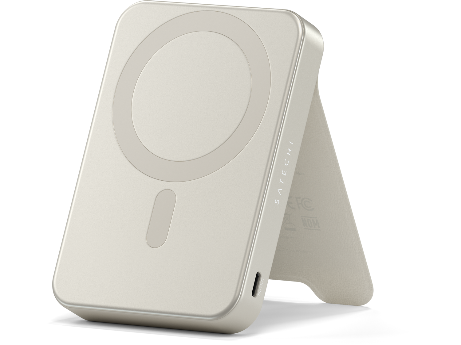 Satechi Qi2 10K Magnetic Power Bank with Stand - Sand