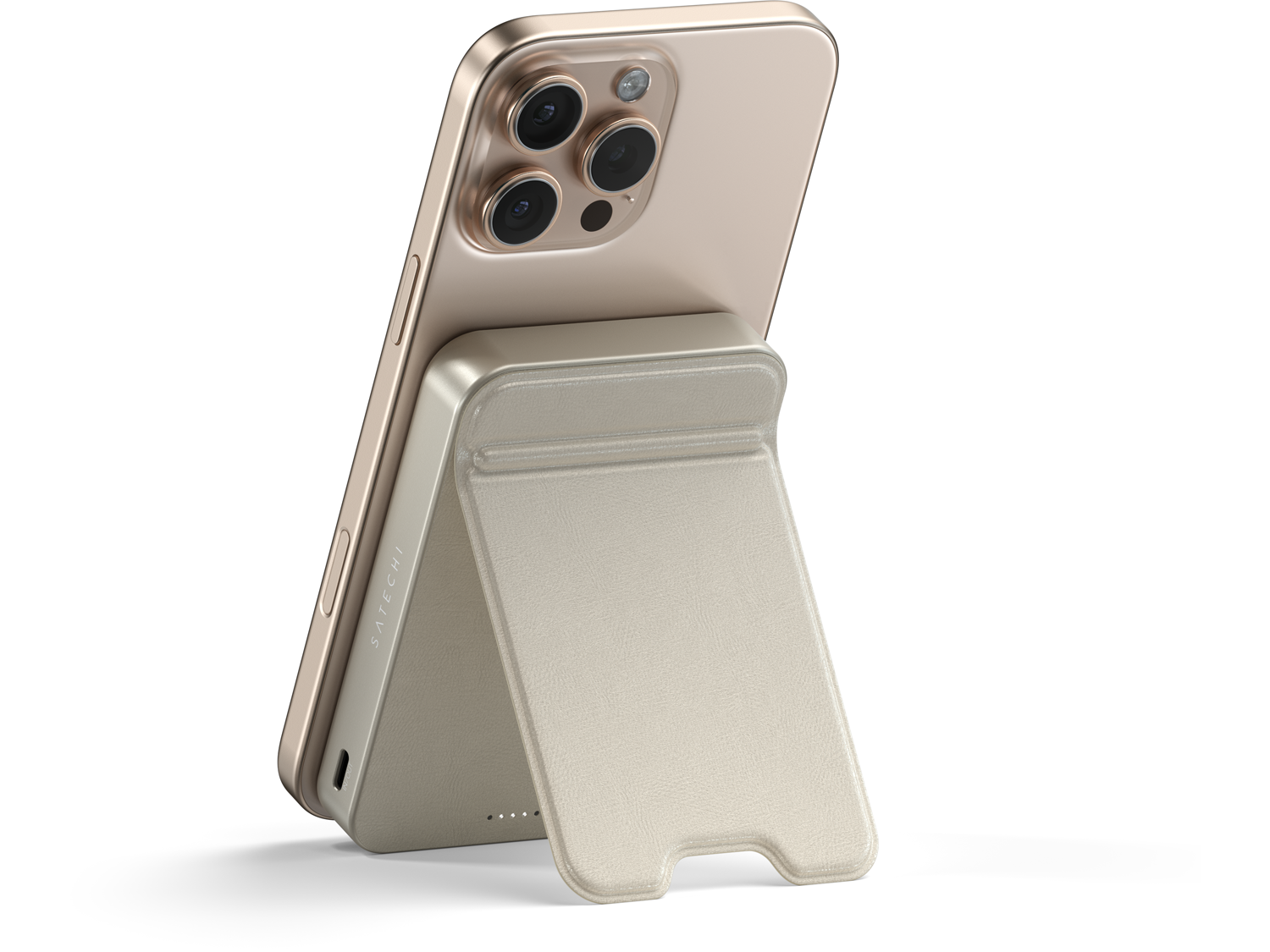 Satechi Qi2 10K Magnetic Power Bank with Stand - Sand
