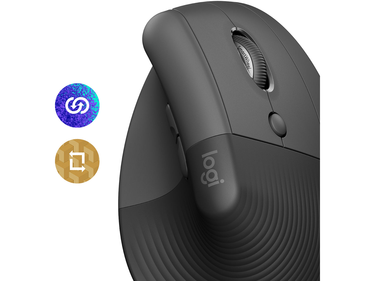 Logitech Lift Vertical Ergonomic Mouse for Business, Graphite